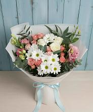 Букет цветов из:  Розы, Лизиантусы и Хризантемы в Петропавловской Республики Чечня