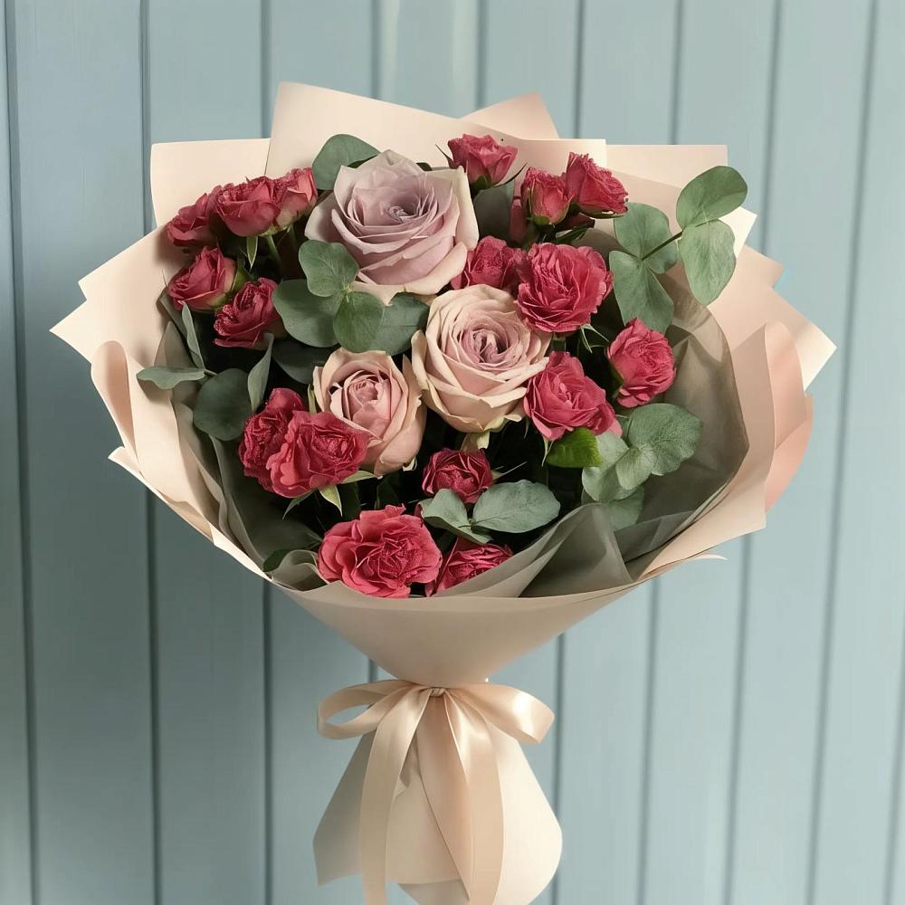 Букет цветов из: Гвоздики и Розы в Петропавловской Республики Чечня