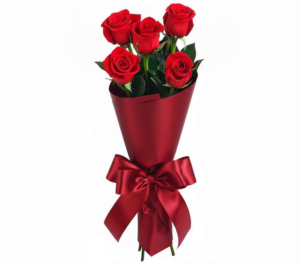 Букет 5 Красных роз Эдлесс Лав в Петропавловской Республики Чечня
