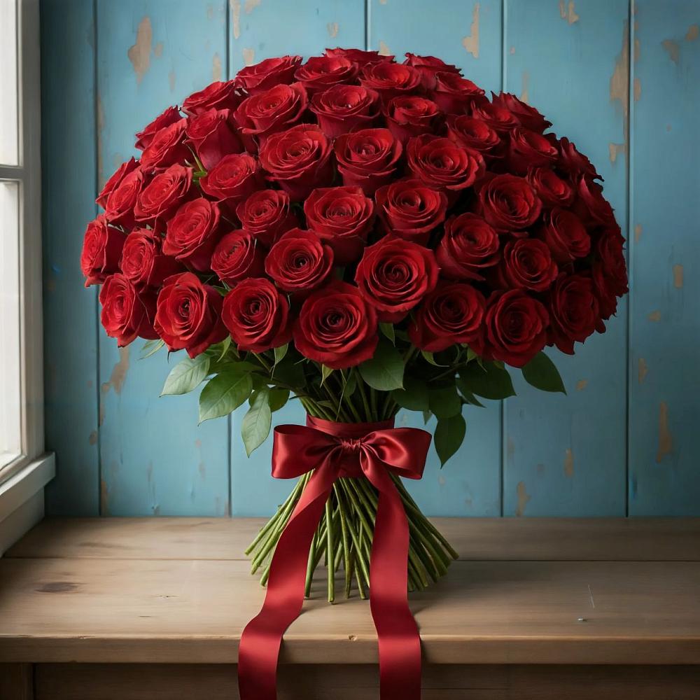 Букет Красные розы Блэк Меджик в Петропавловской Республики Чечня