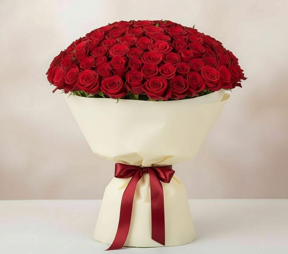 Букет 101 Красная роза Милано в Петропавловской Республики Чечня