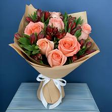 Букет цветов из:  Розы и Альстромерии #REPLACE_PRED# Петропавловской Республики Чечня