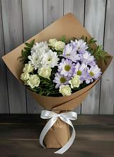 Букет цветов из:  Хризантемы и Розы в Петропавловской Республики Чечня