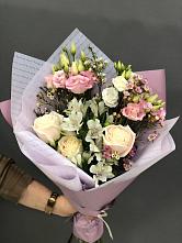 Букет цветов из:  Альстромерии, Розы и Лизиантусы #REPLACE_PRED# Петропавловской Республики Чечня