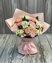 Букет цветов из:  Гвоздики, Розы и Хризантемы в Петропавловской Республики Чечня