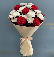 Букет цветов из:  Розы и Хризантемы в Петропавловской Республики Чечня