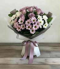 Букет цветов из:  Хризантемы и Розы в Петропавловской Республики Чечня